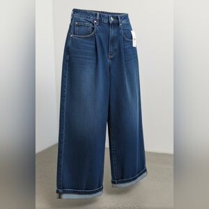 Anthropologie Dark Blue Barrel Jeans